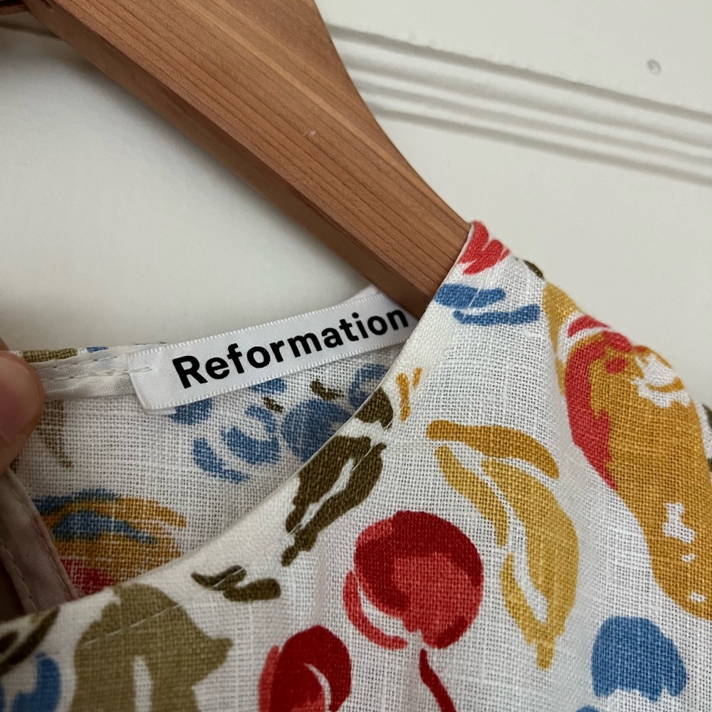 Reformation Anneliese Linen Dress: Fruit Cocktail - Picture 5 of 6